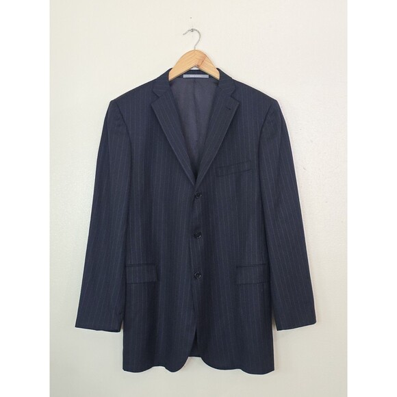 Hickey Freeman His First Blazer 20R Navy Pinstripe 100% Worsted Wool Sport Coat